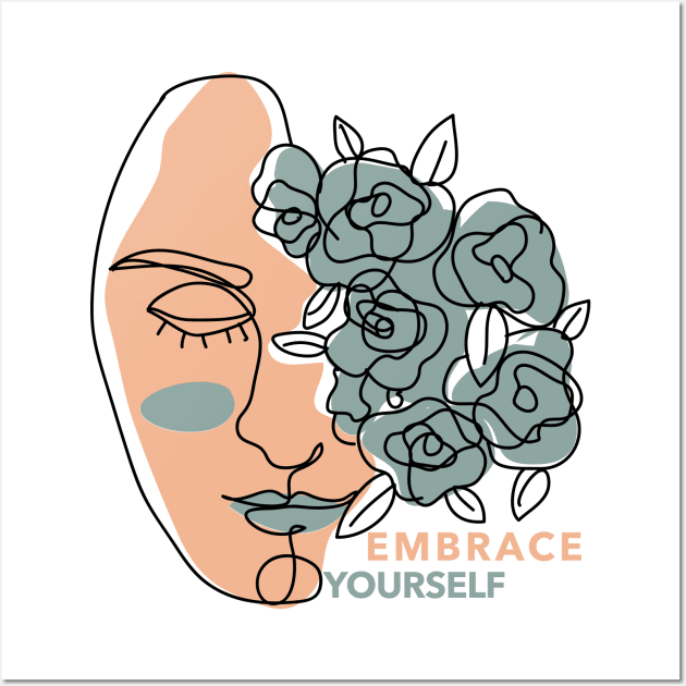 Embrace Yourself - Self Esteem Women Men Wall Art by Abstract Designs